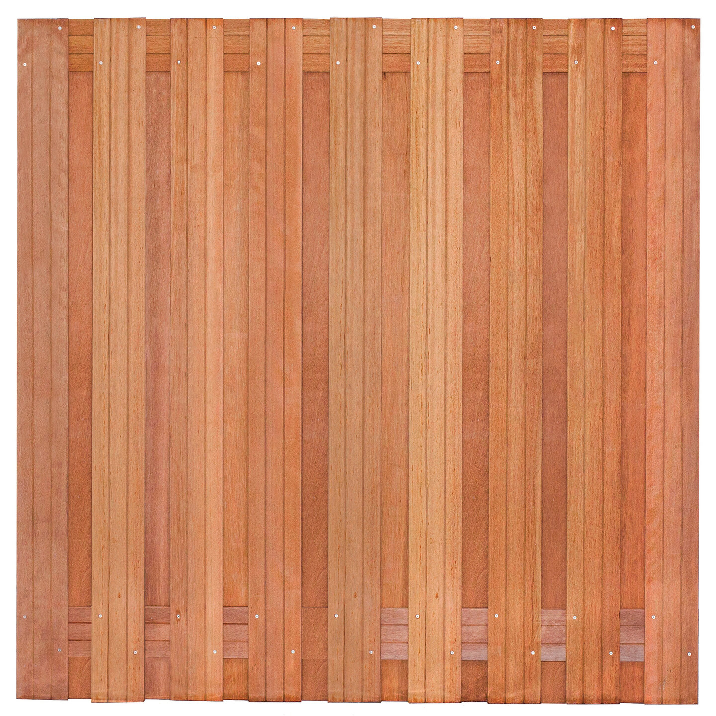 Tuinscherm hardhout kunstmatig gedroogd 19-planks (17 + 2) Harlingen 180 x 180 cm