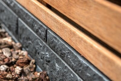 Tuinscherm hardhout kunstmatig gedroogd 40-planks (36 + 4) Prinsenbeek 180 x 180 cm (Bangkirai)