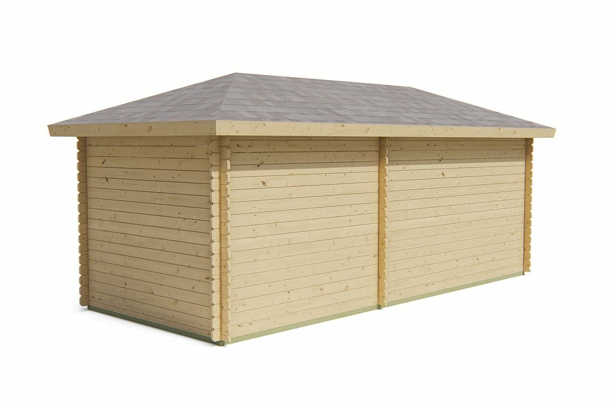 Blokhut Niklas met overkapping 575 x 250 x 259 cm - Tuinhuis