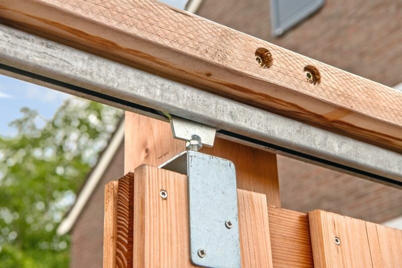 Tuinpoort schuifsysteem Red Class Wood 130 x 195 cm