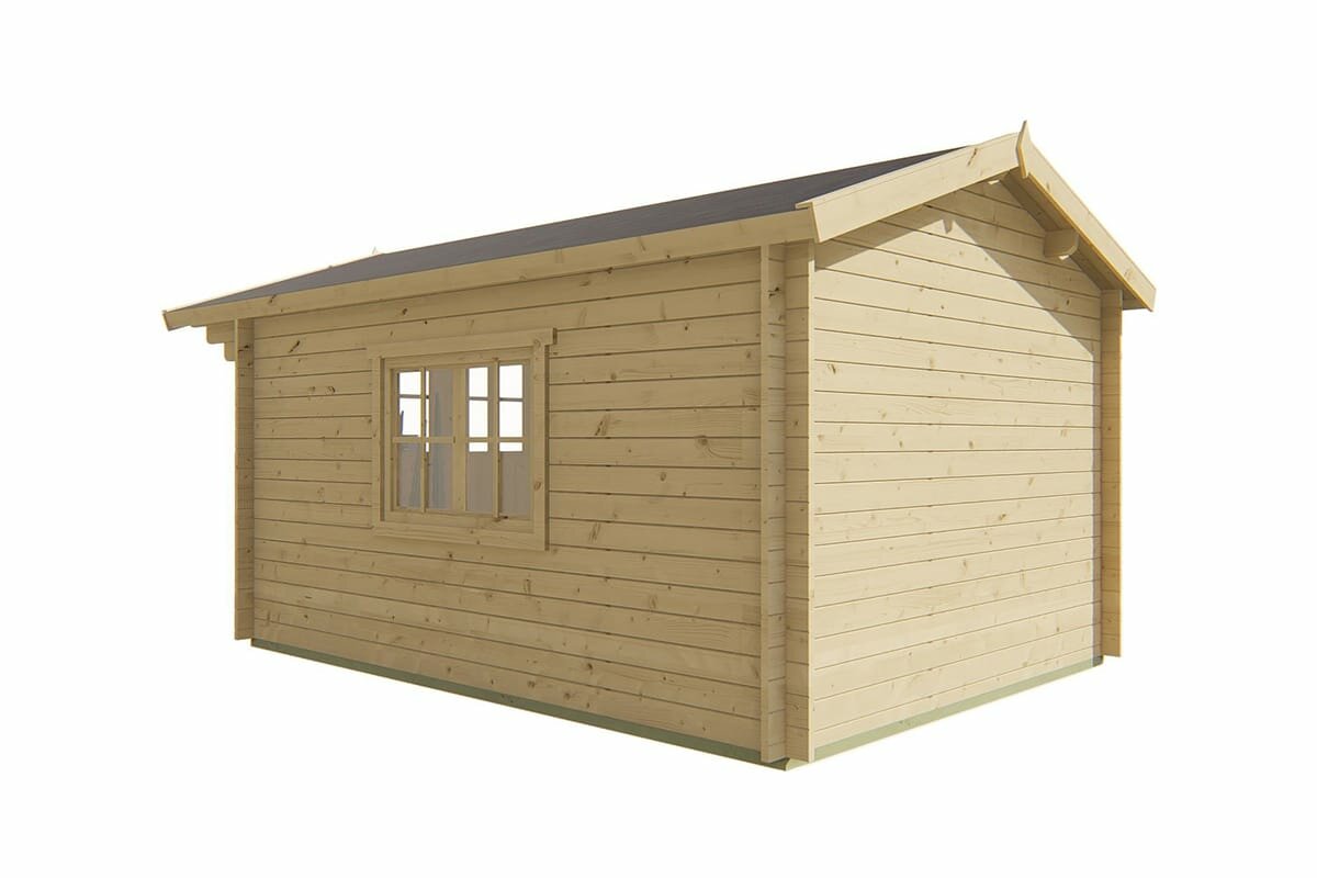 Blokhut Pamplona 300 x 400 x 236 cm + Luifel 70 cm - Tuinhuis