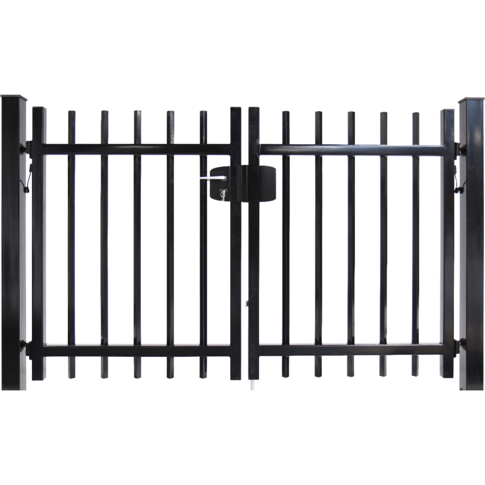 Dubbele spijlenpoort vierkant doorgestoken 250 cm