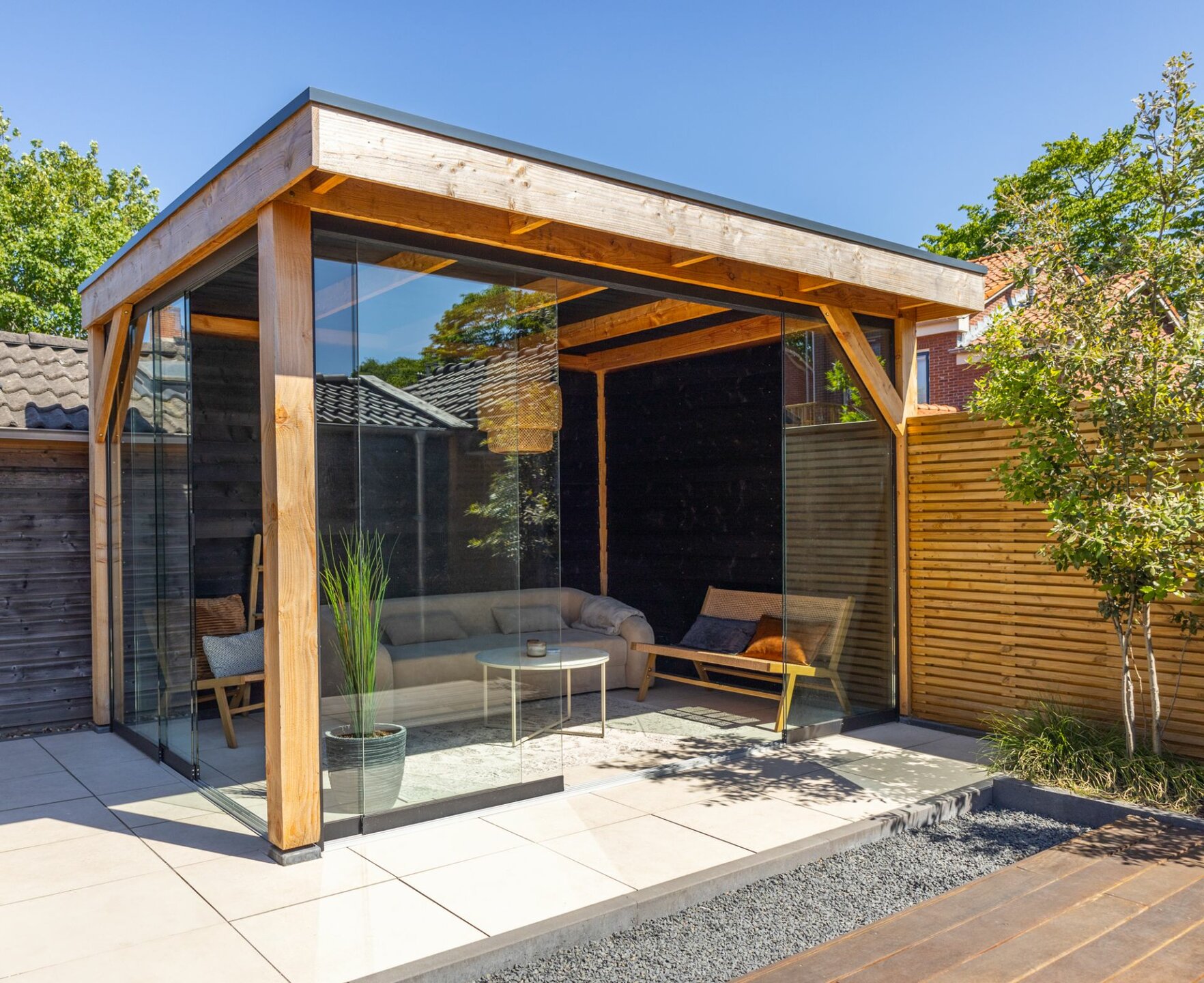 Overkapping Ommen Douglas 400x300cm - Zwarte wanden