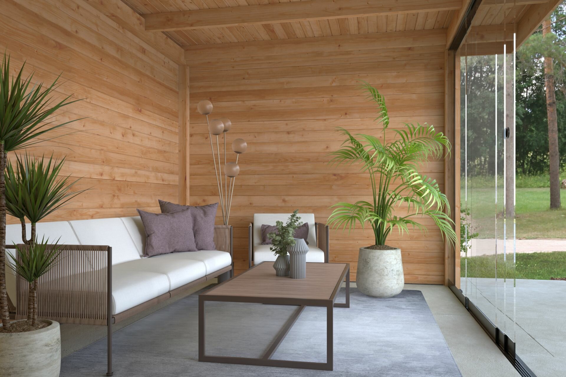 Overkapping Ommen Douglas 400x300cm - Zwarte wanden