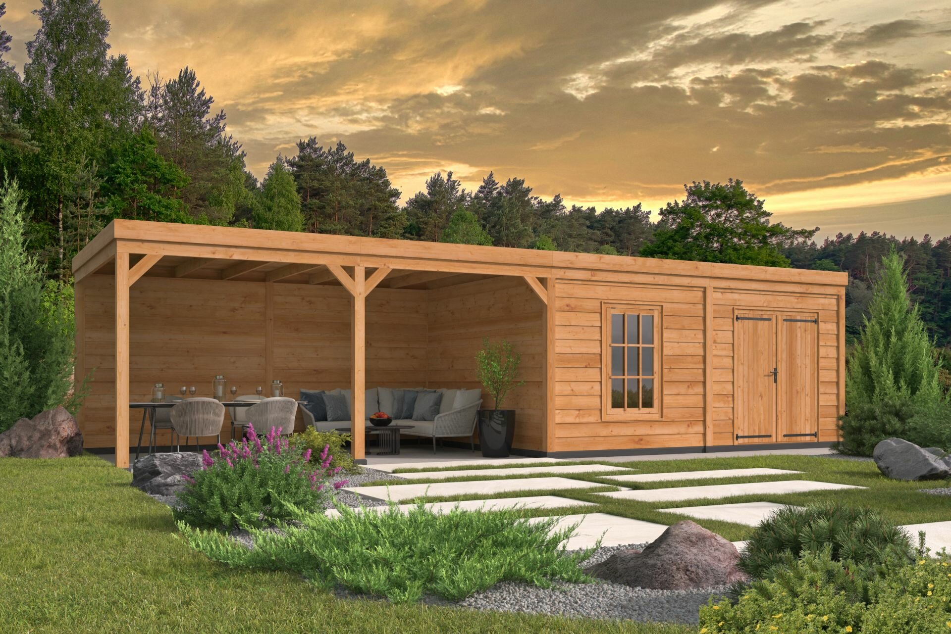 Kapschuur Kiruna, type 3 - 1030 x 378 cm - Zwart gespoten