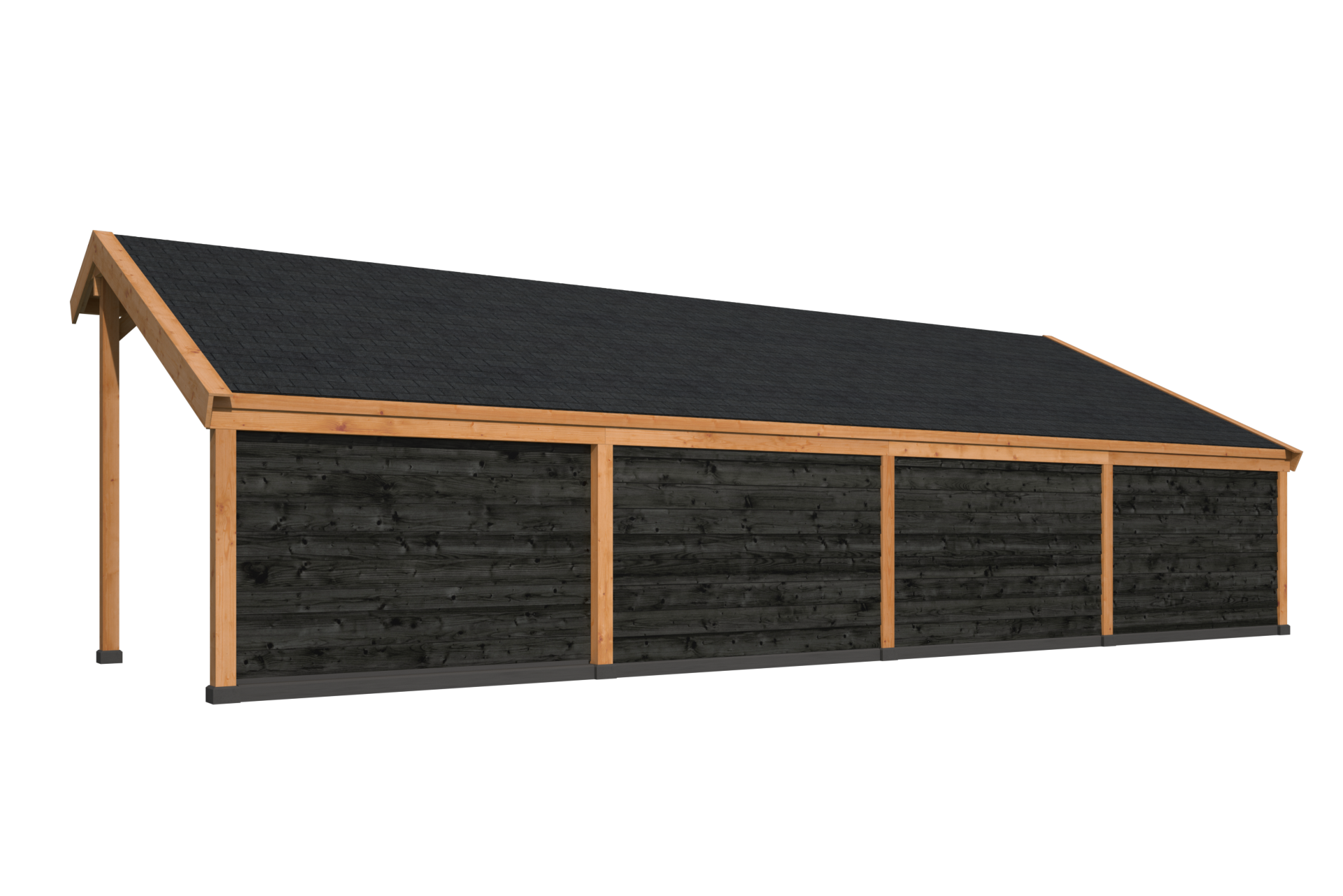 Kapschuur Malmo, type 3 - 1079 x 414 cm - Zwart gespoten