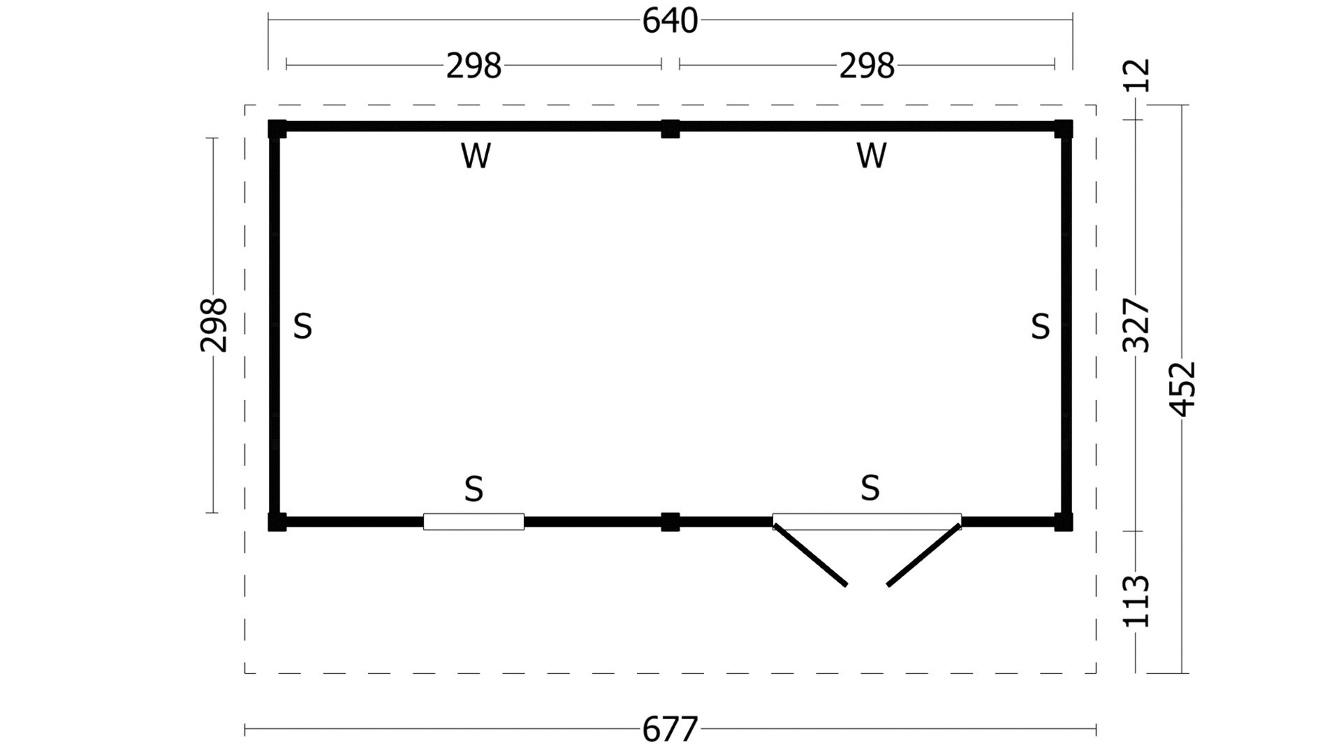 Kapschuur Bergen XL, type 4 - 675 x 418 cm - Zwart gespoten Douglas