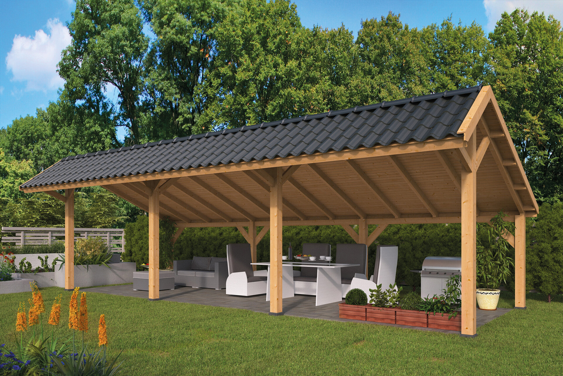 Kapschuur Bergen XL, type 5 - 980 x 418 cm - Blank Douglas