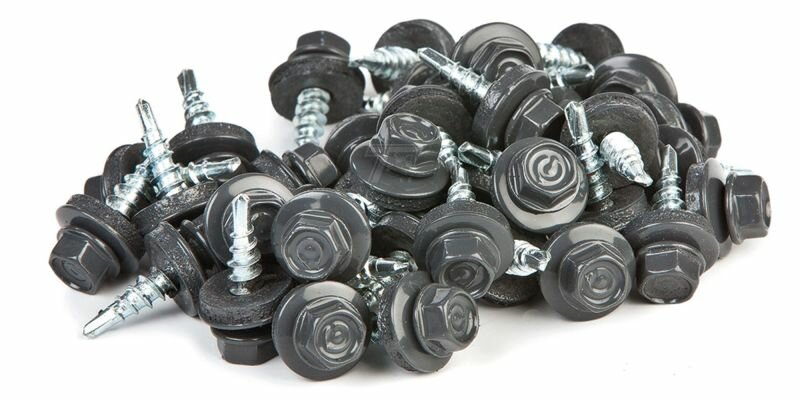 Zelfborende schroeven antraciet met EPDM afdichting 20mm, doos a 40 stuks