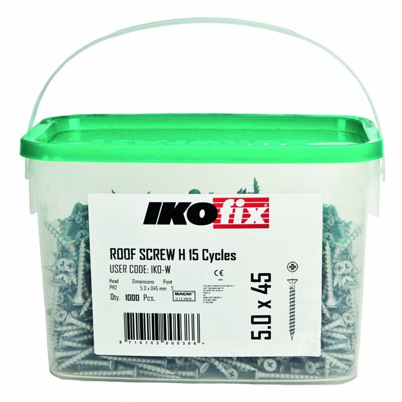 Schroeven tbv drukverdeelplaat, 5.0 x 0,45 mm, bak a 1000 stuks