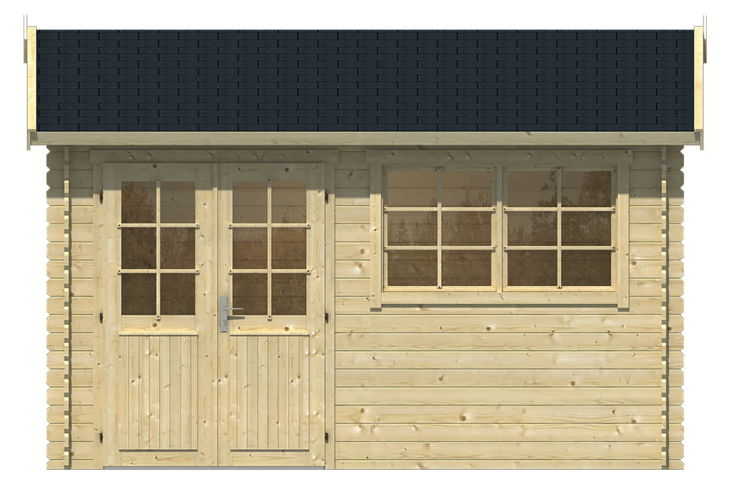 Blokhut Aksel vooraanzicht