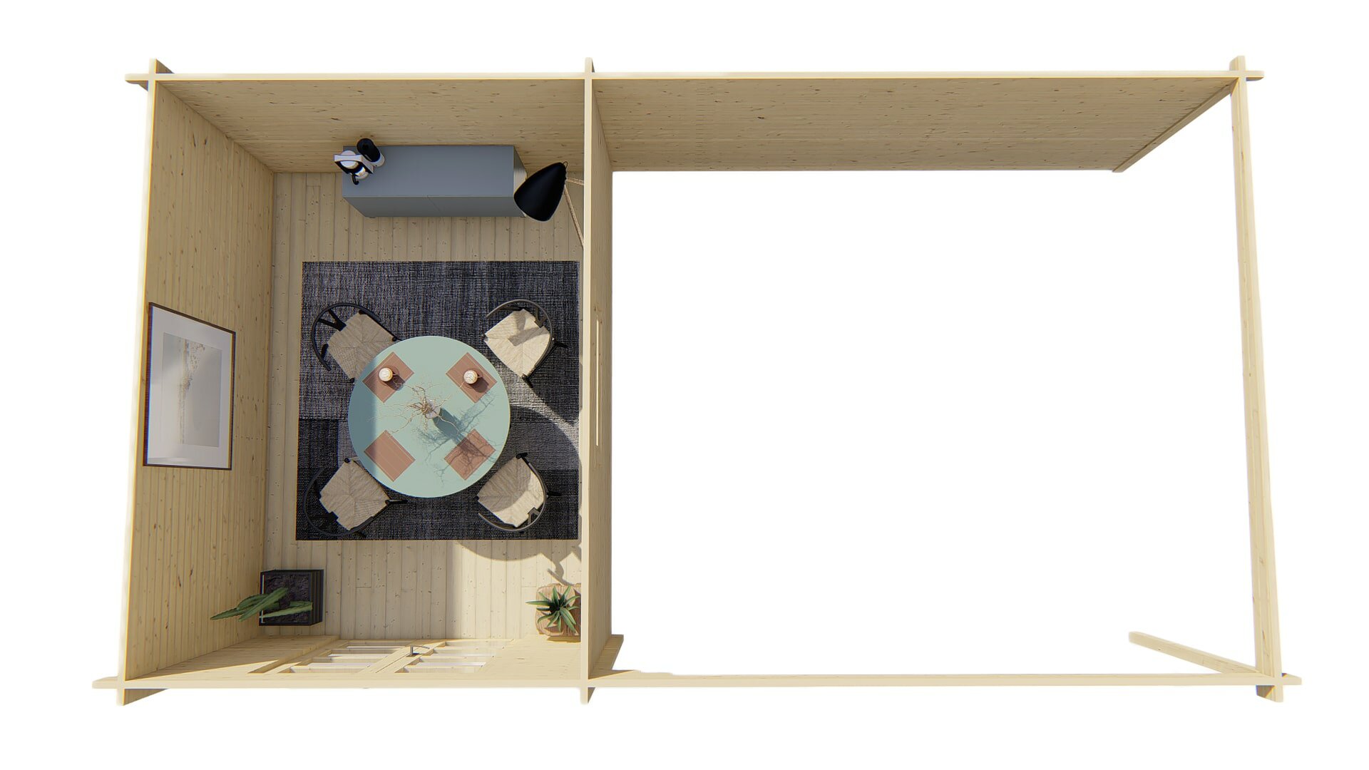 Blokhut Gunnar bovenaanzicht