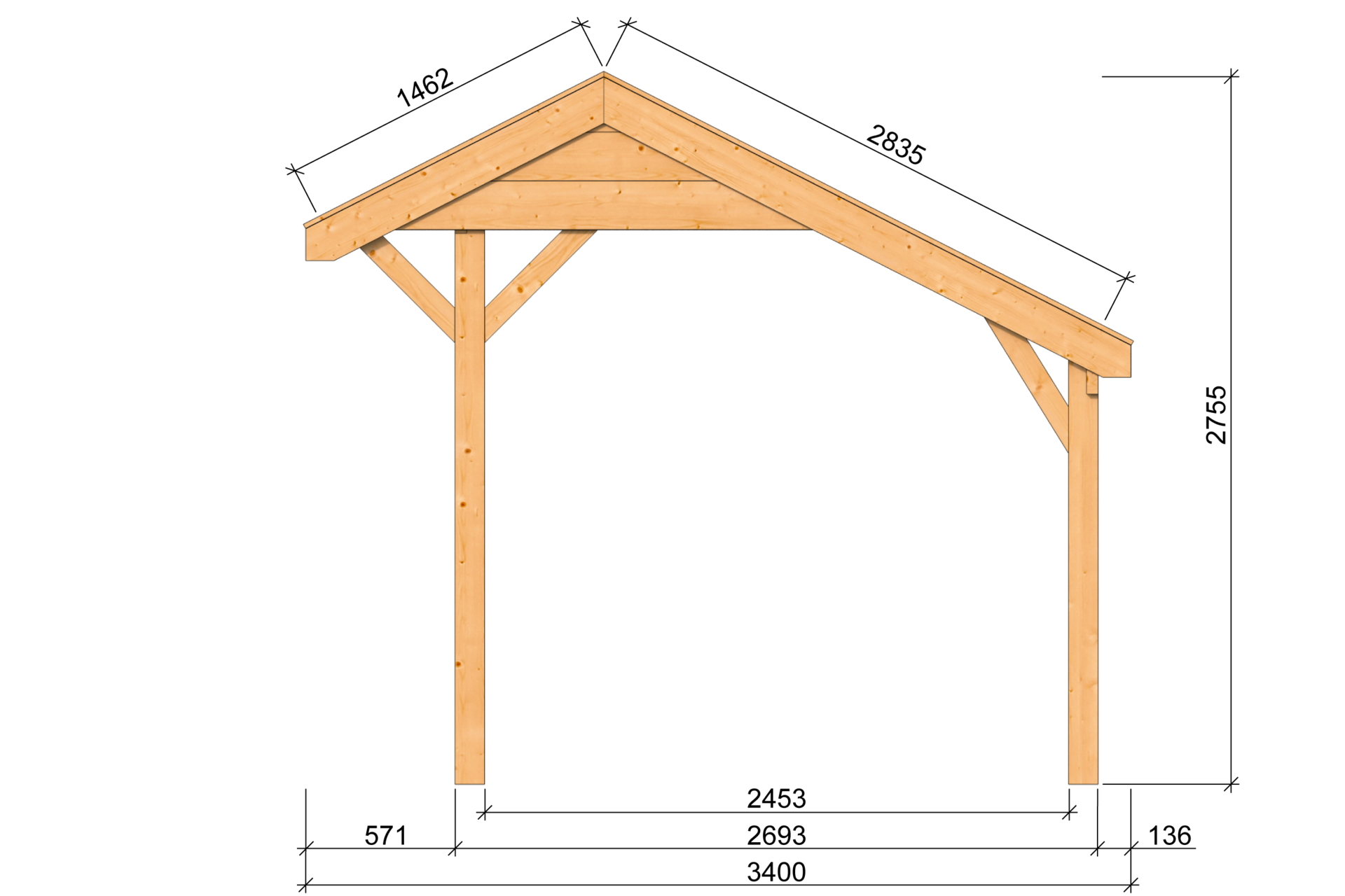 Kapschuur Economy basispakket Red Class Wood 400 x 300 cm