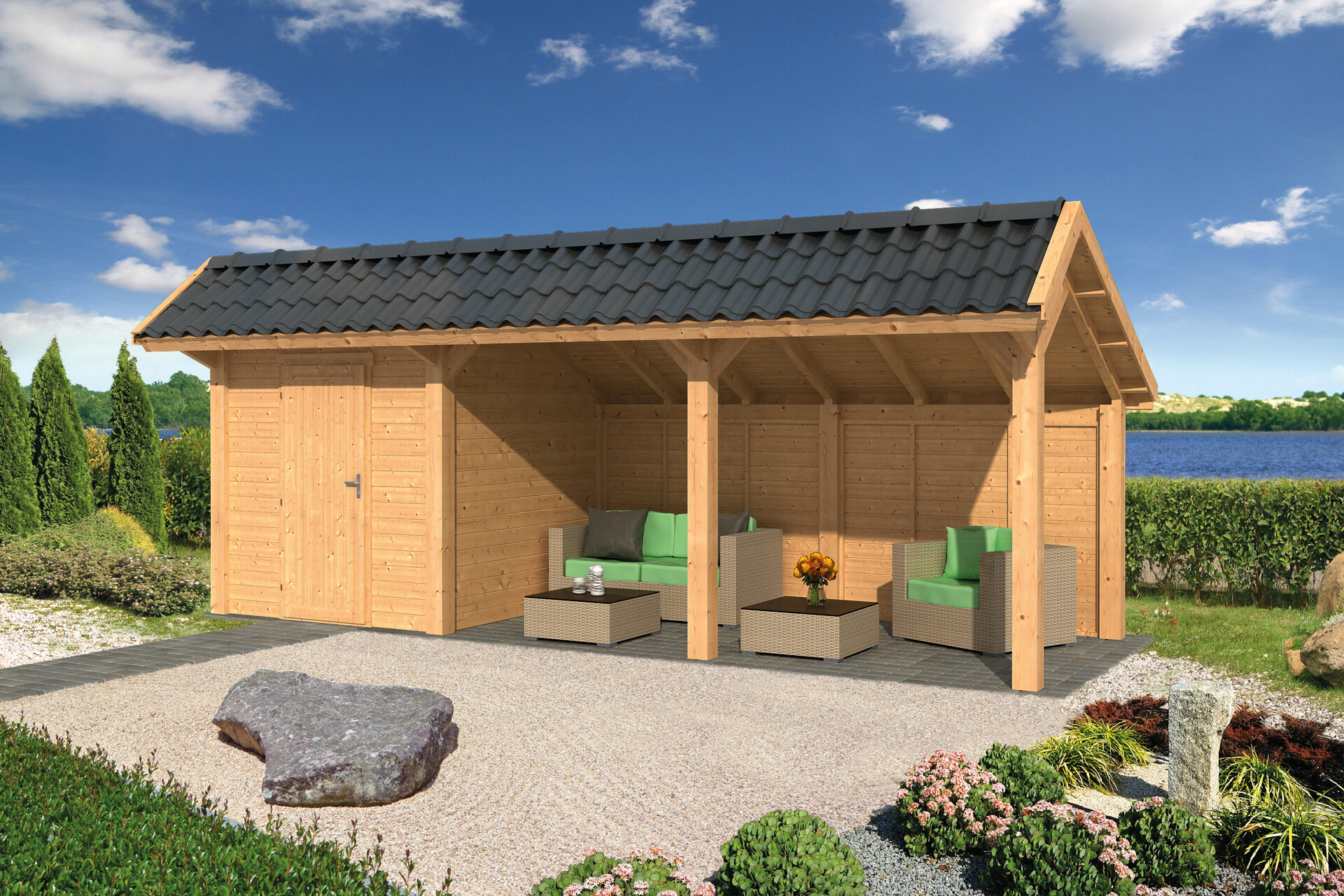 Kapschuur Bergen L, type 7 - 678 x 318 cm - Blank Douglas