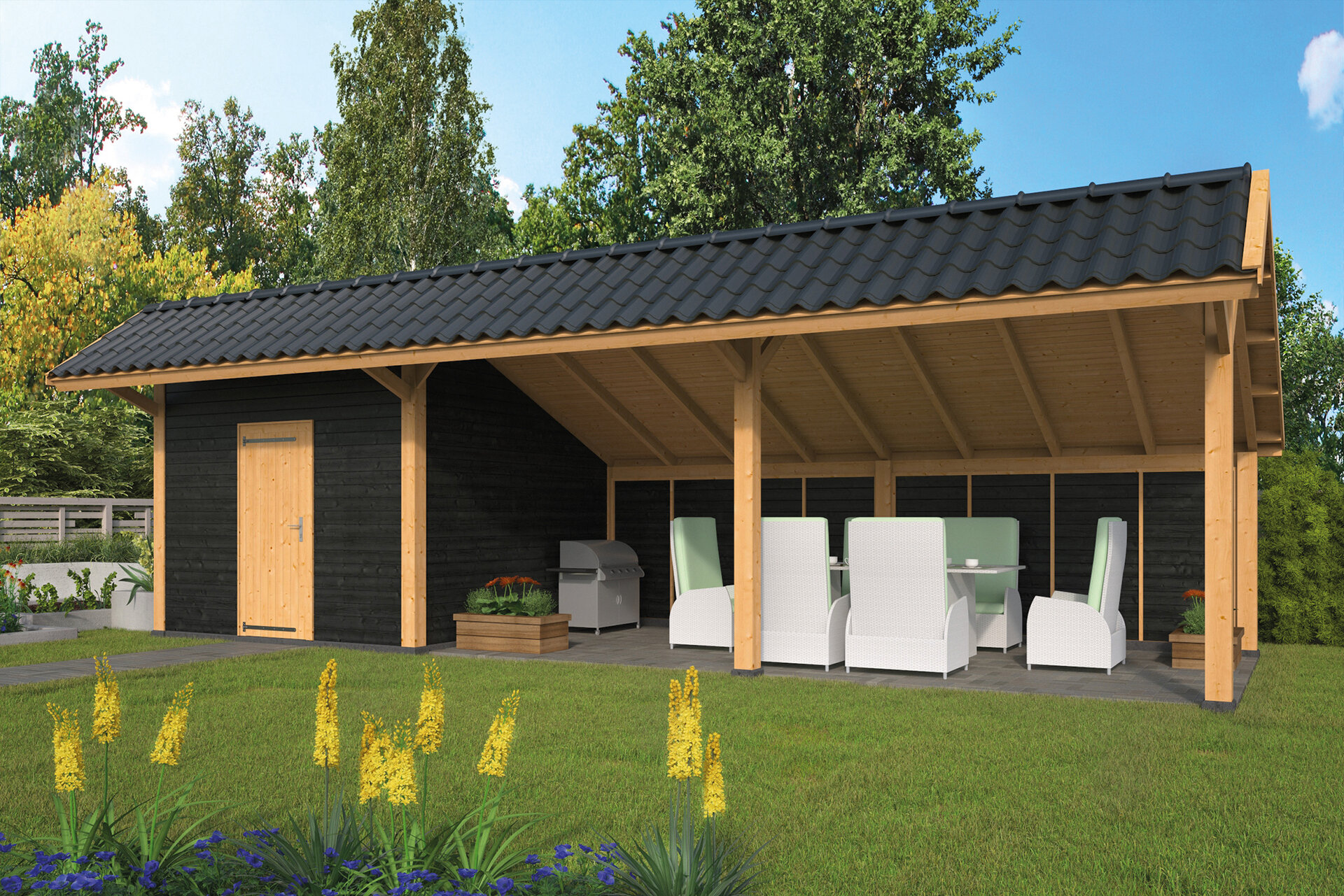 Kapschuur Bergen L, type 7 - 678 x 318 cm - Blank Douglas