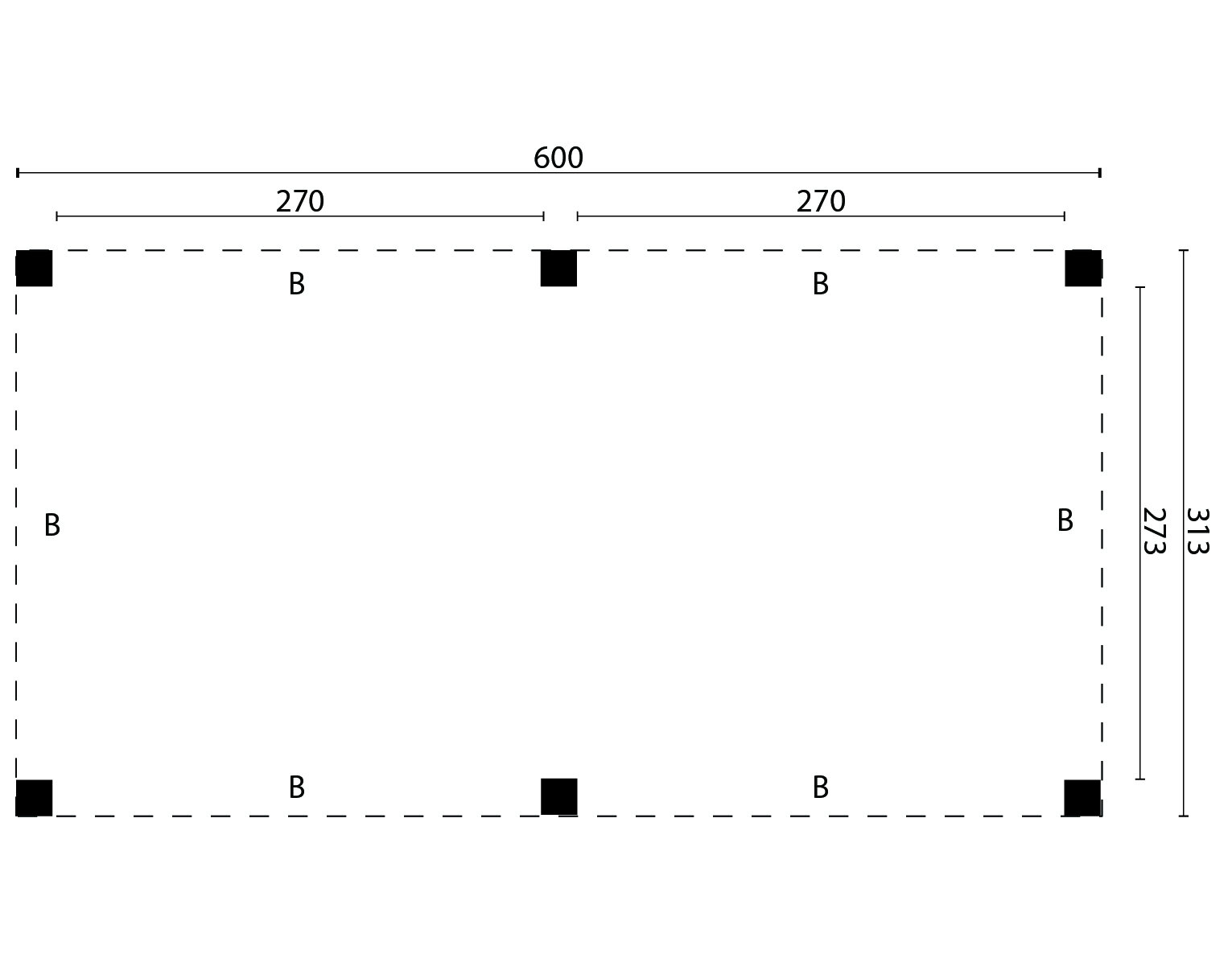 Overkapping Renesse Red Class Wood 600 x 313 cm