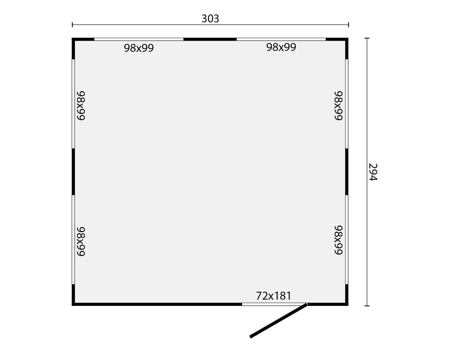 Houten kiosk Moose 303x294 cm &ndash; compacte kiosk met punt dak