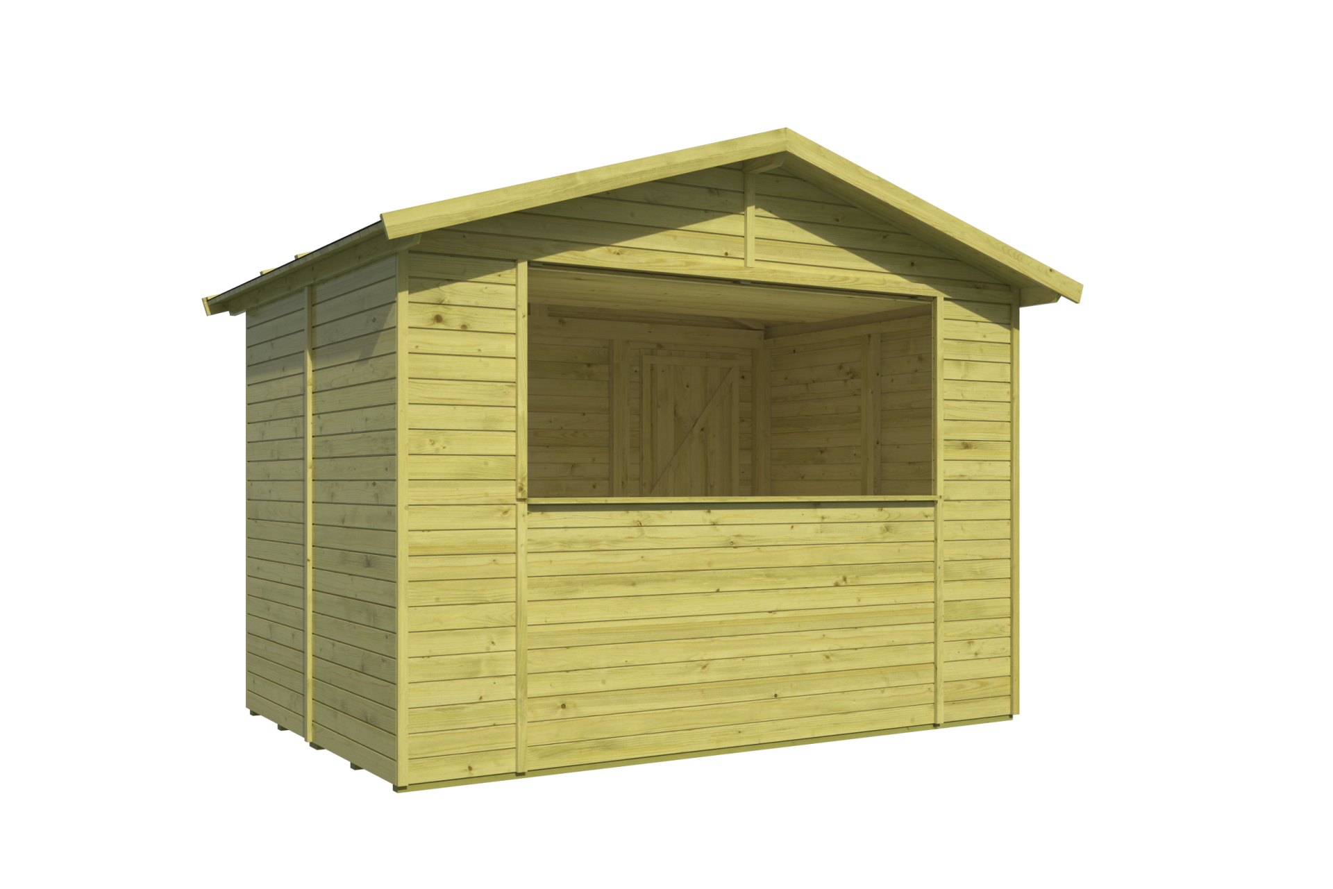 Houten verkoopkraam Dancer 299x197 cm &ndash; kiosk van ge&iuml;mpregneerd hout