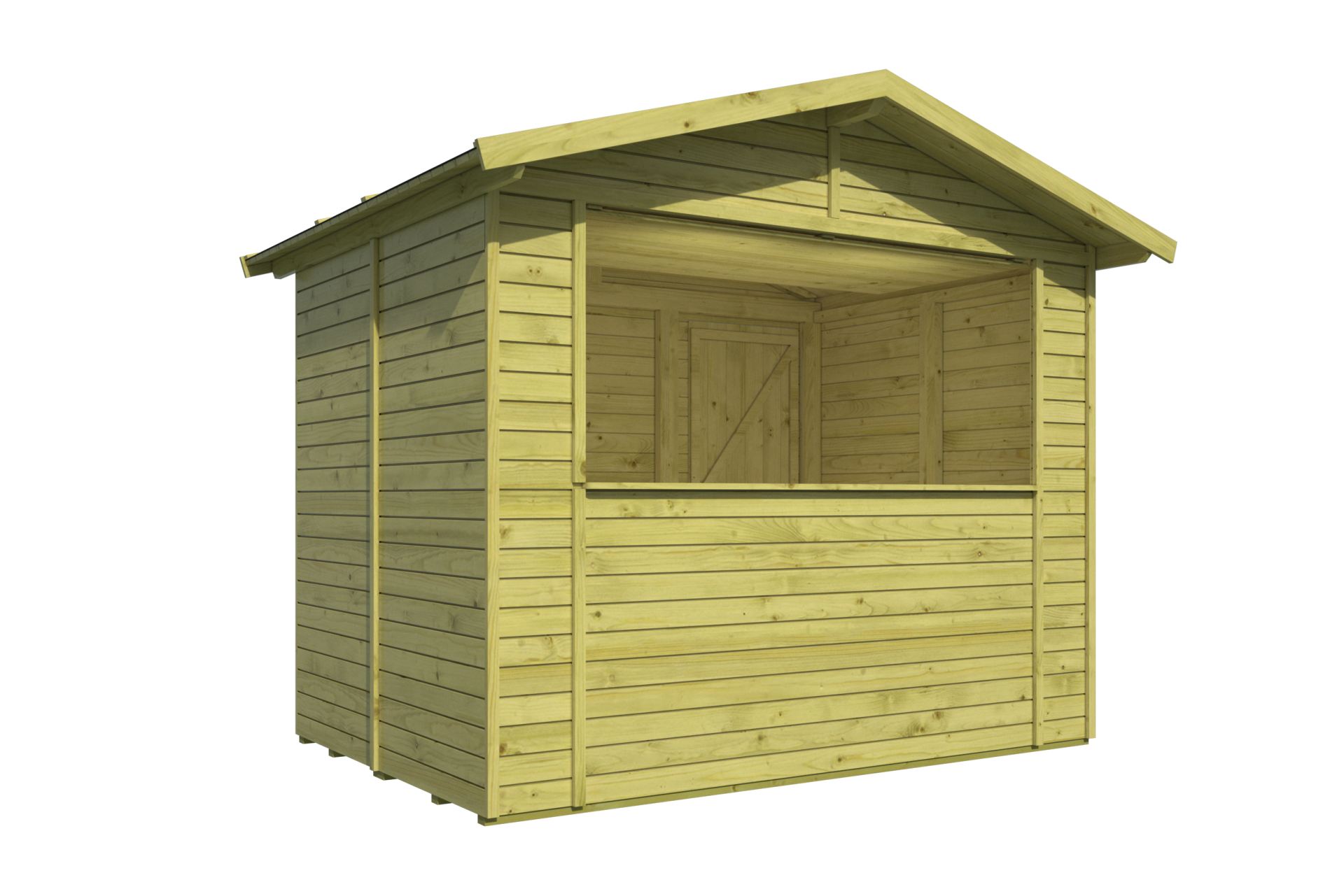 Houten marktkraam Vixen 266x175 cm &ndash; kiosk van ge&iuml;mpregneerd hout