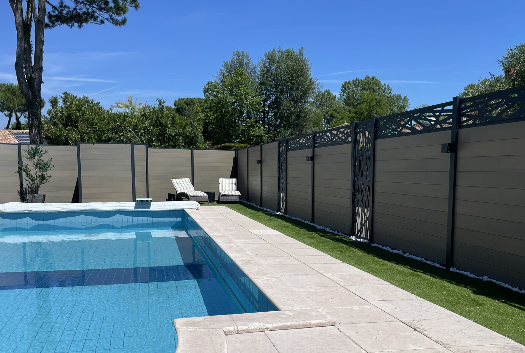 Composietscherm Boston Premium, Zwart