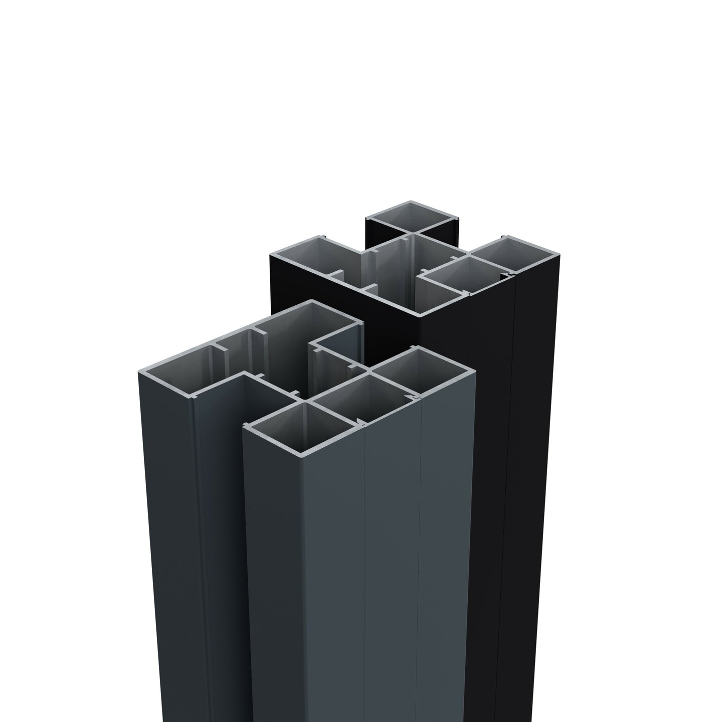 Paal-set tbv schermhoogte 60 cm, lengte 124 cm, antraciet