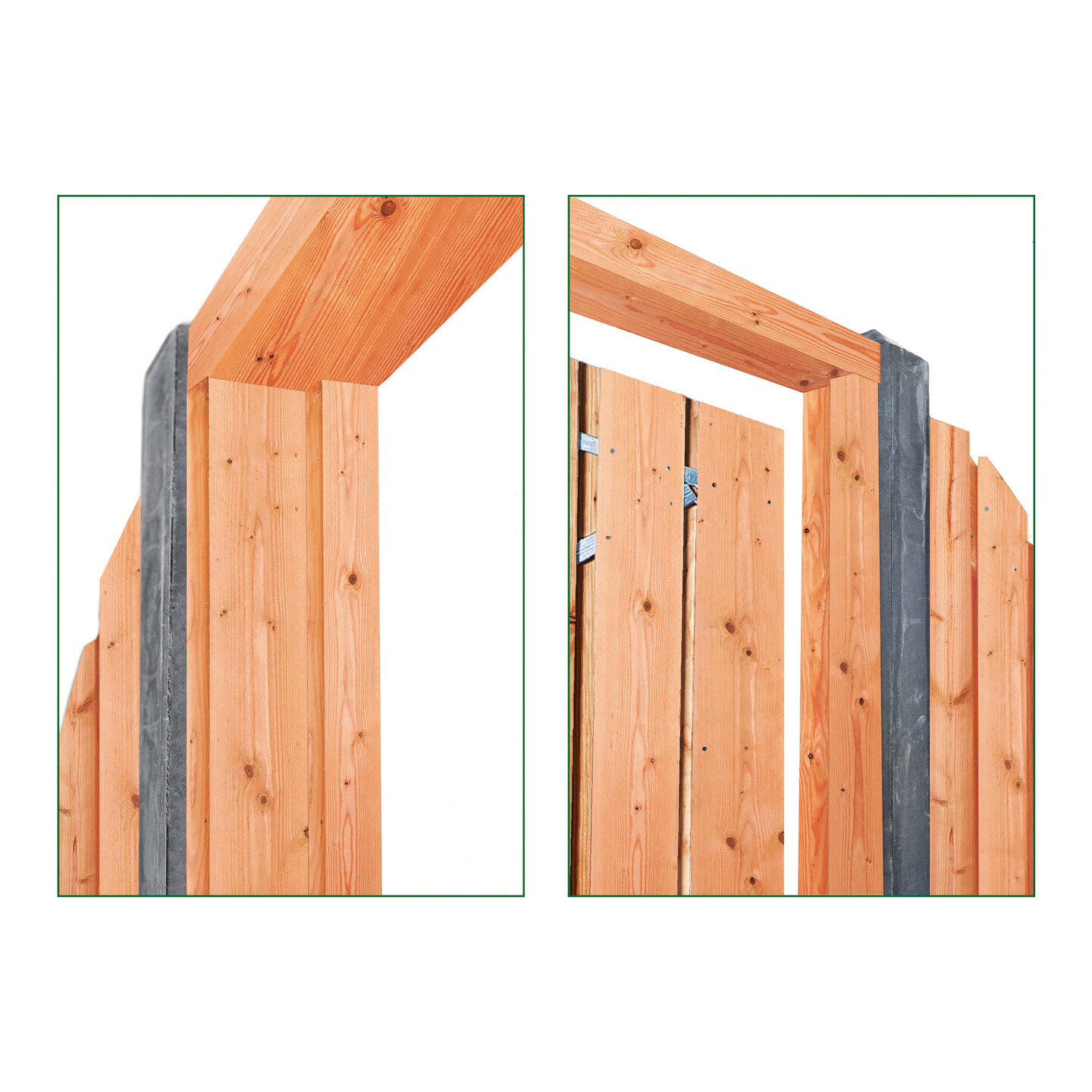 Tuinpoortkozijn + aanslagligger red class wood