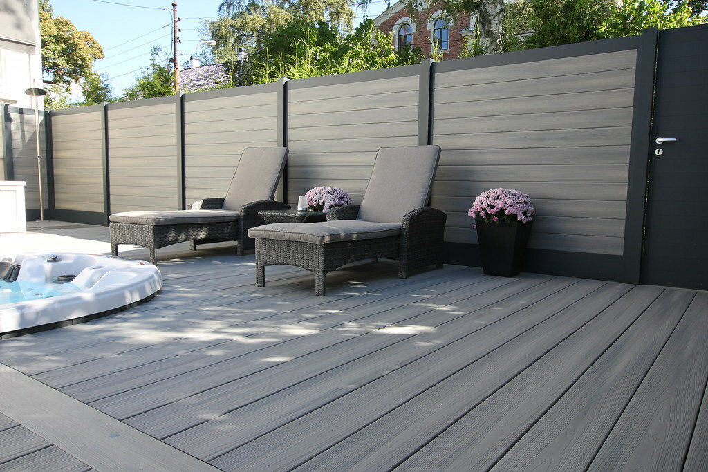 Composietscherm Boston Premium, Licht Grijs