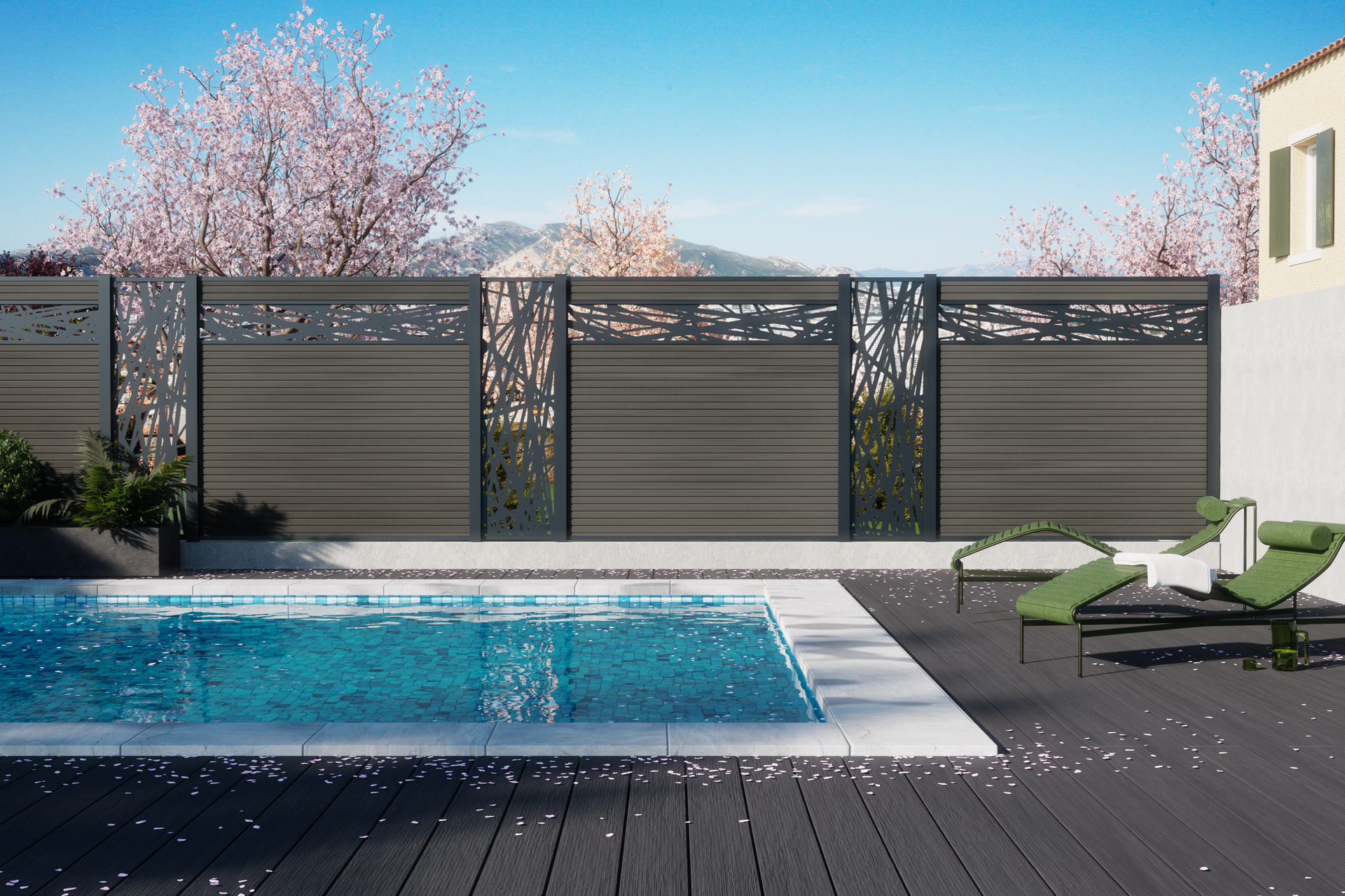 Composietscherm Boston Modern, Donker Grijs