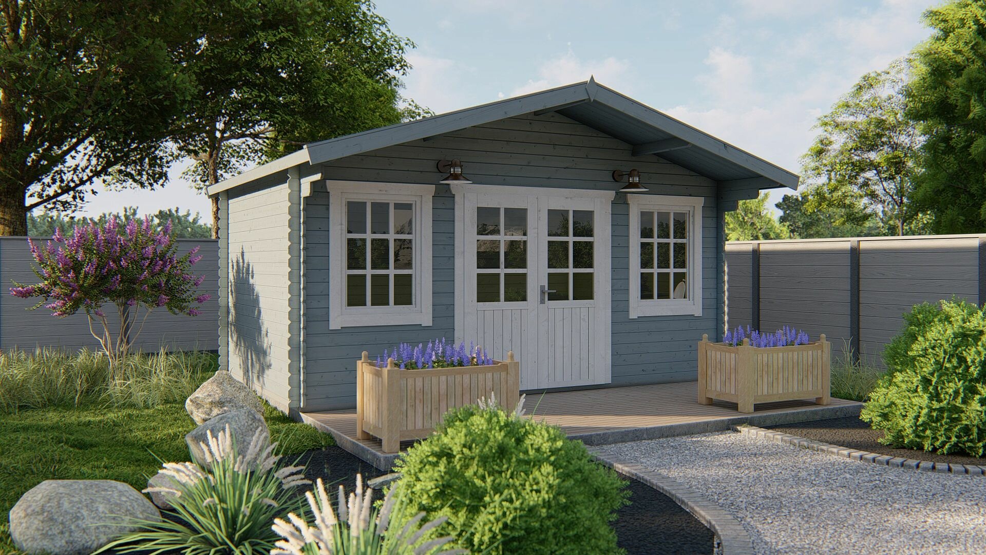 Blokhut Skyler zilvergrijs