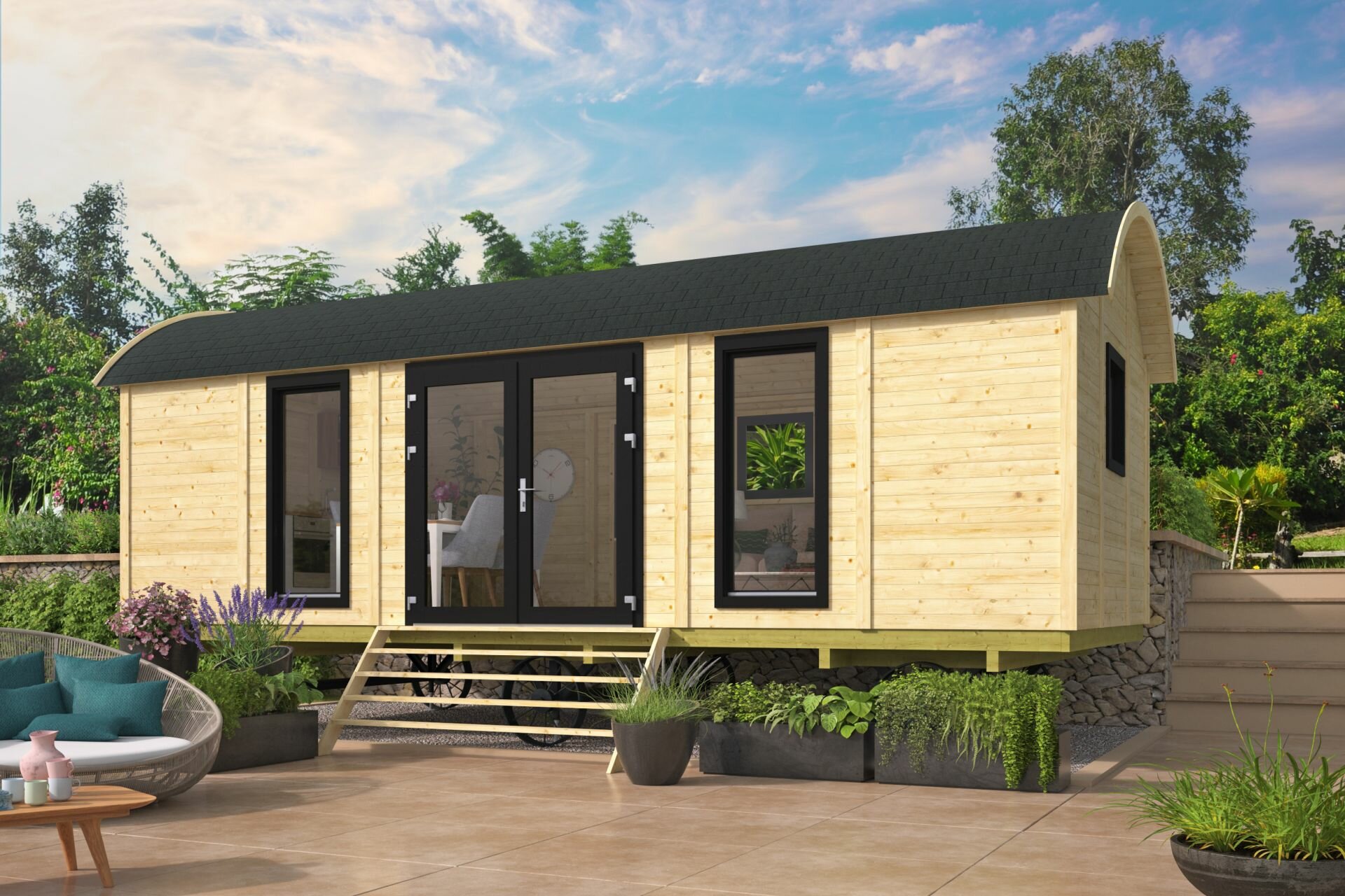 Pipowagen 720 x 328 cm - Zigeunerwagen Dan