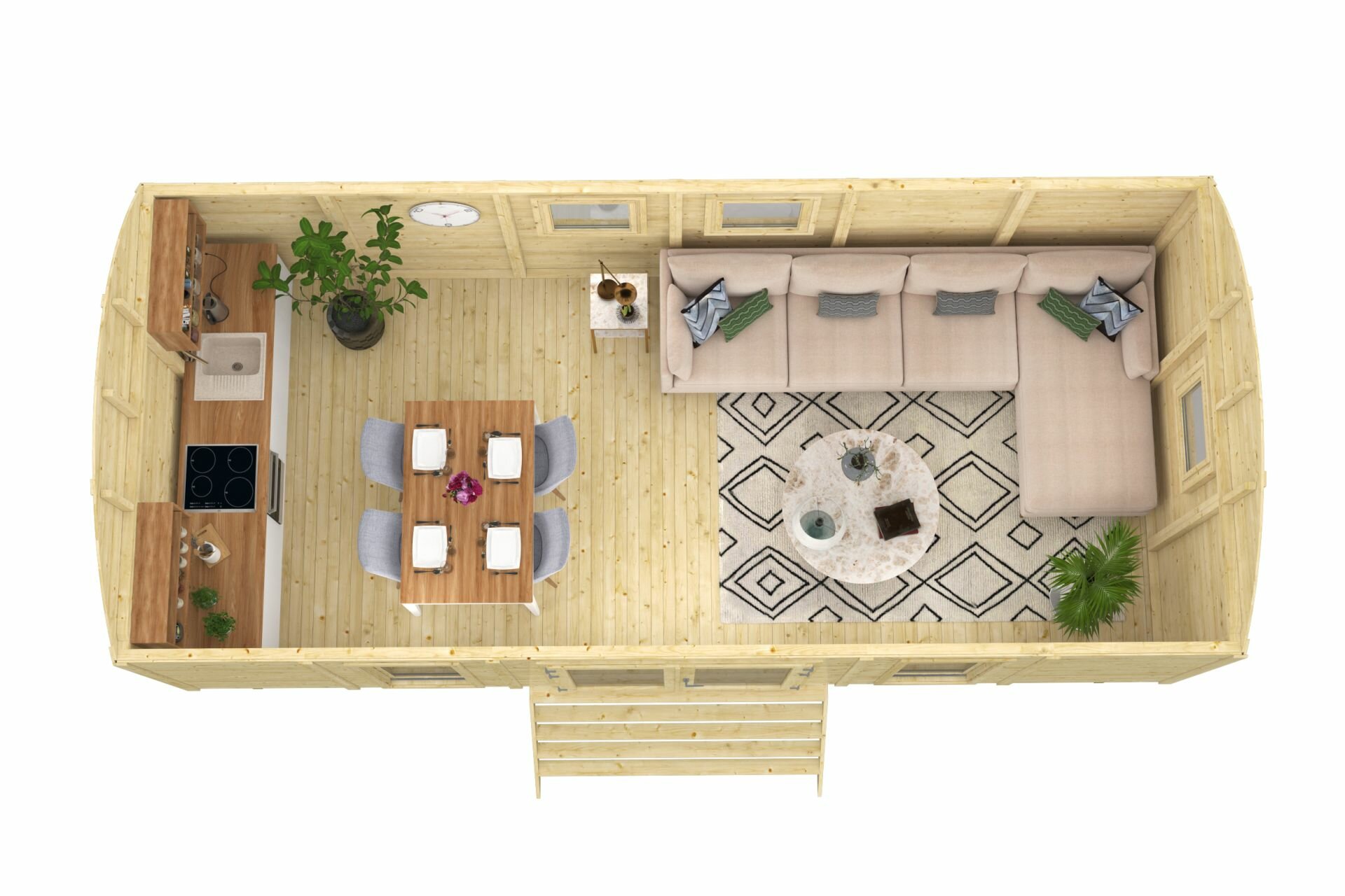 Pipowagen 720 x 328 cm - Zigeunerwagen Dan