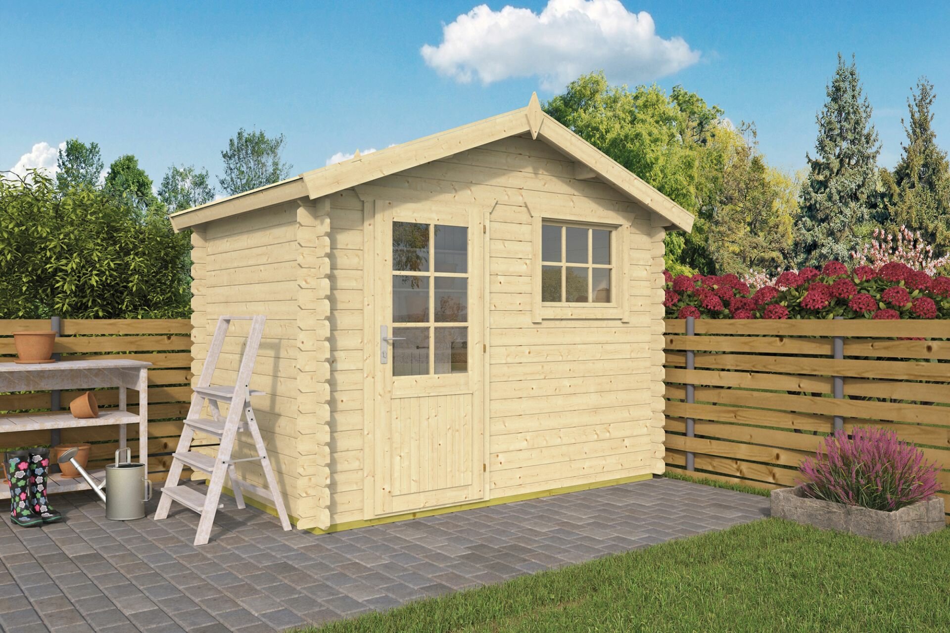 Blokhut Sten onbehandeld