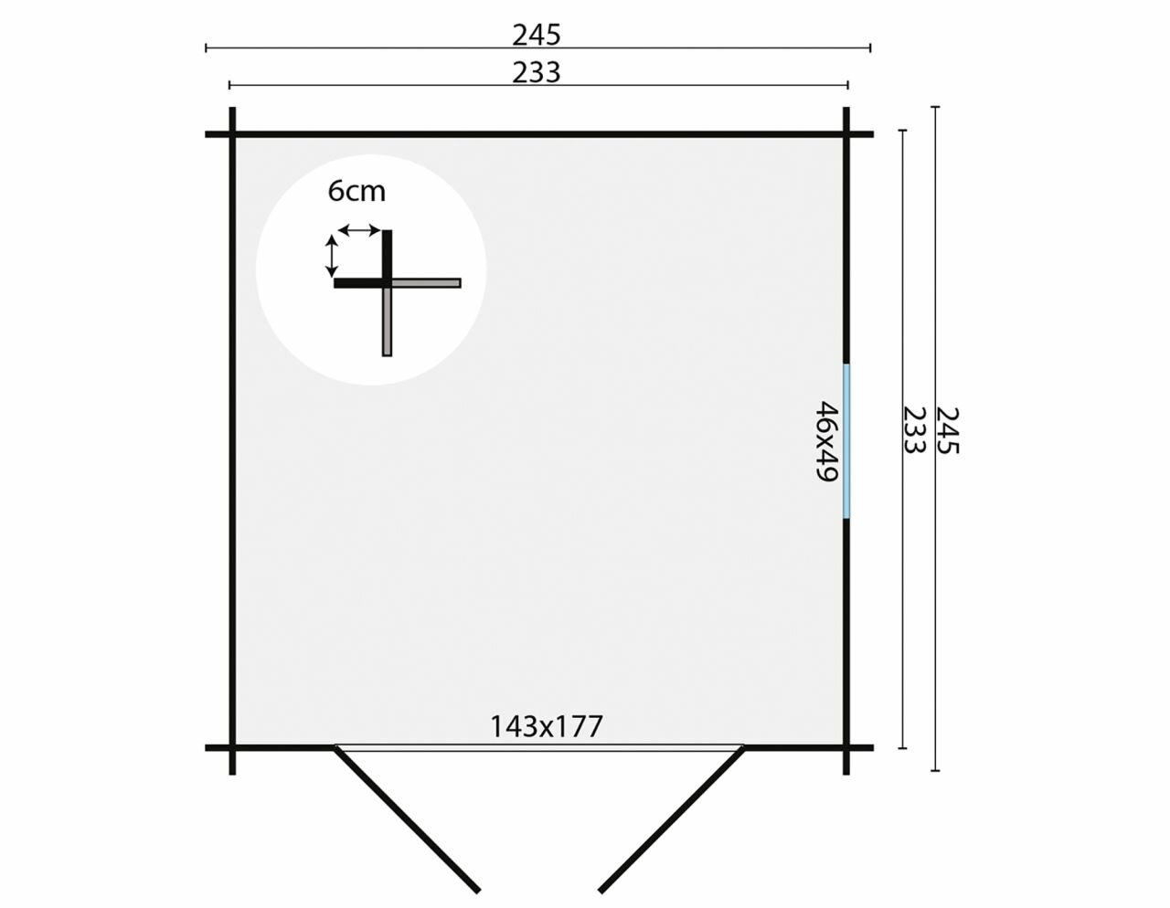 Blokhut Valery maatvoering