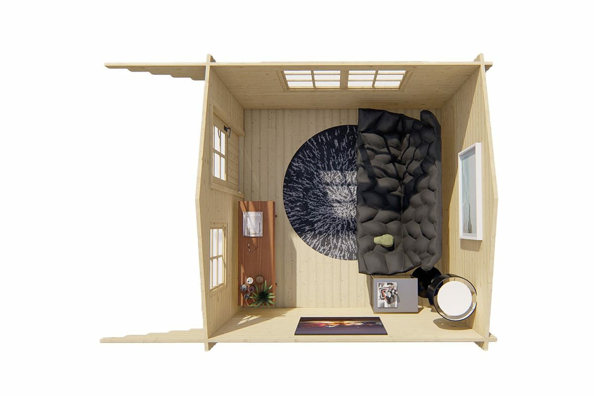 Blokhut Riho bovenaanzicht