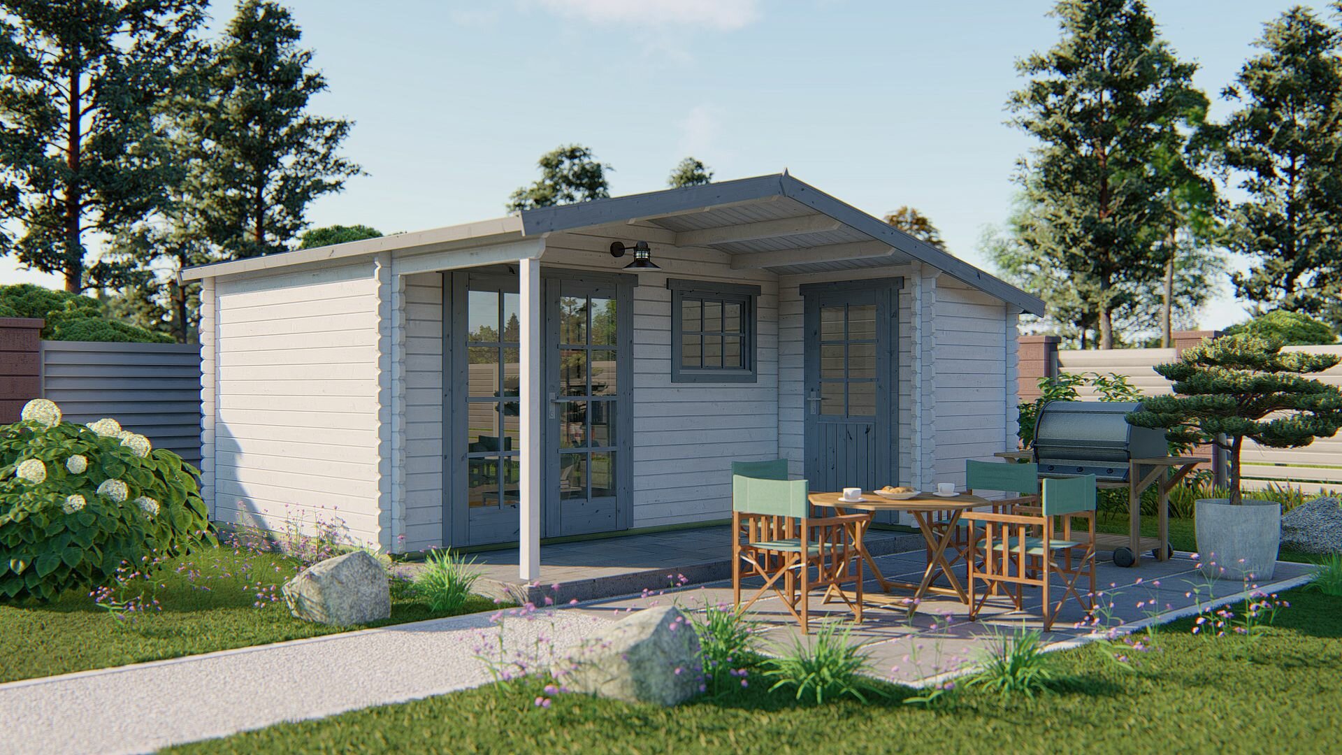 Blokhut Wolfgang zilvergrijs