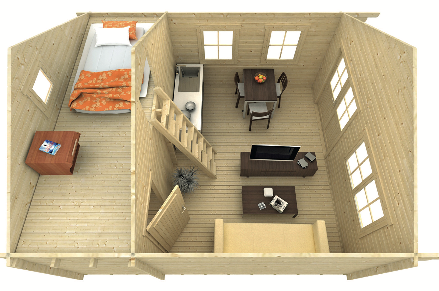 Blokhut Berlin bovenaanzicht