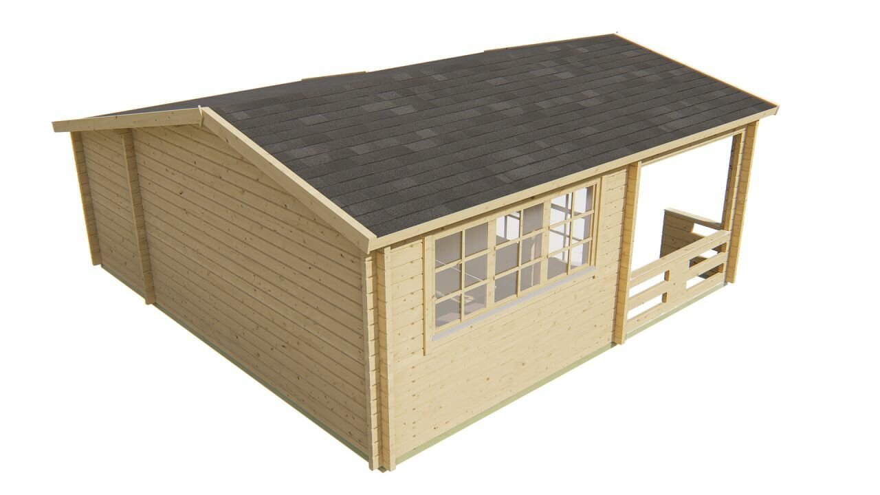 Blokhut Coventry linkerzijaanzicht