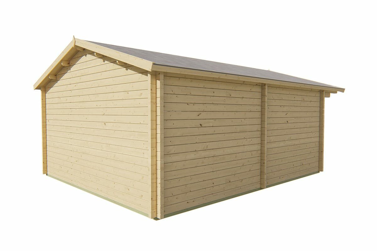 Blokhut Niedersachsen 500 x 598 cm + Voorluifel 115 cm - Tuinhuis