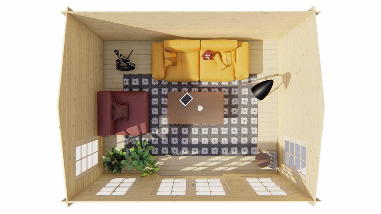 Blokhut Arne bovenaanzicht