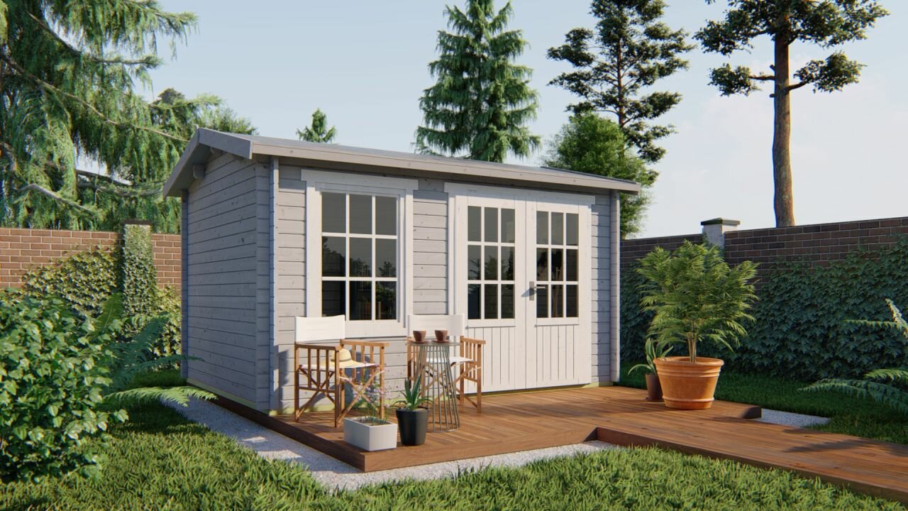 Blokhut Chloe zilvergrijs