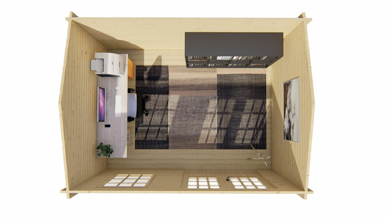 Blokhut Chloe bovenaanzicht