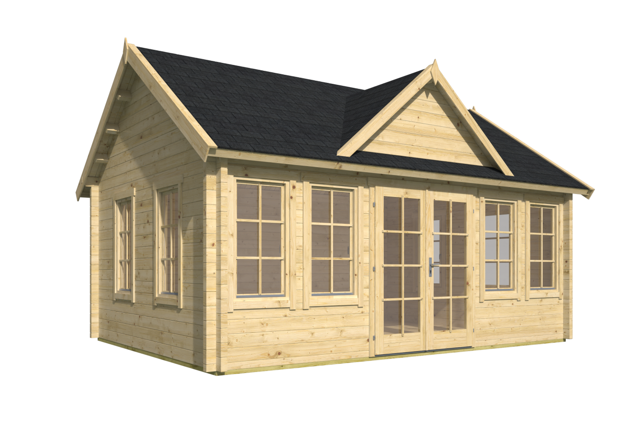 Blokhut Clockhouse Trevor  vooraanzicht