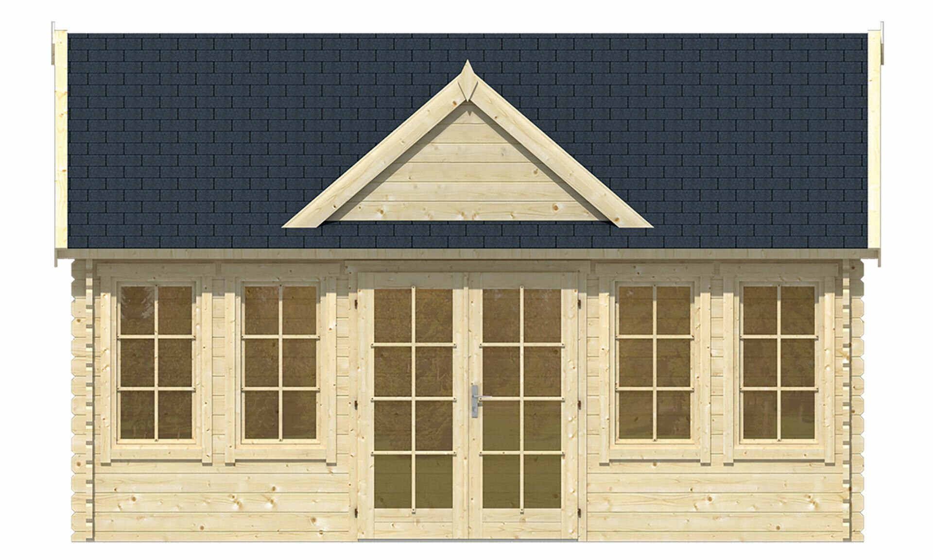 Blokhut Clockhouse Trevor vooraanzicht