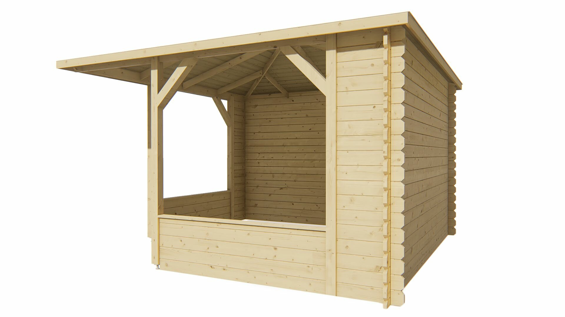 Blokhutprieel Mitch 350 x 350 cm x 269 cm - Prieel met Piramidedak 
