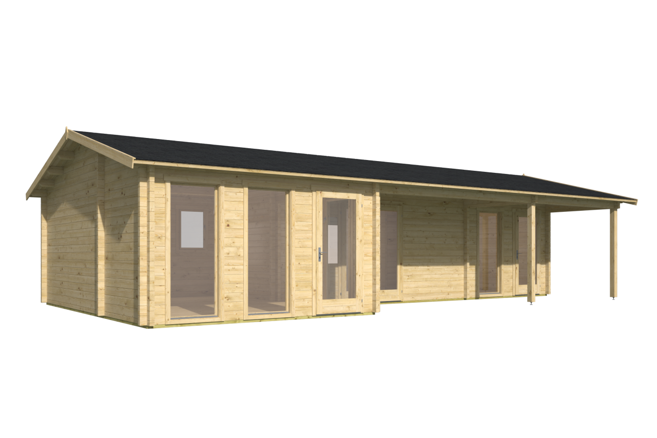 Blokhut Letterkenny vooraanzicht