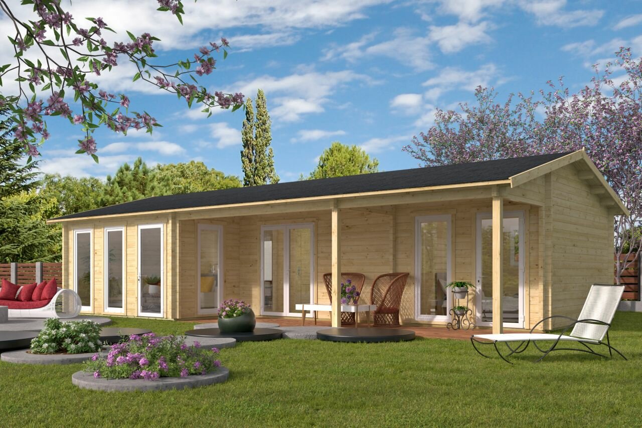 Blokhut Letterkenny blank/wit