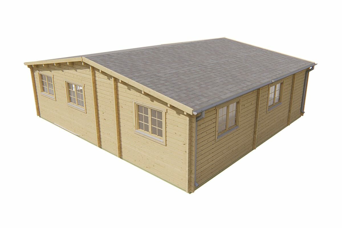 Blokhut Azores 941 x 848 x 317 cm - Prefab Houten Woning - Luxe Tuinhuis