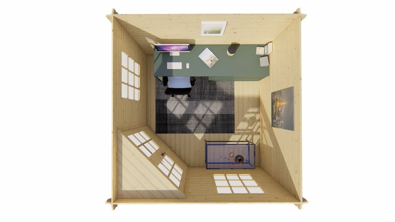 Blokhut Asmund bovenaanzicht