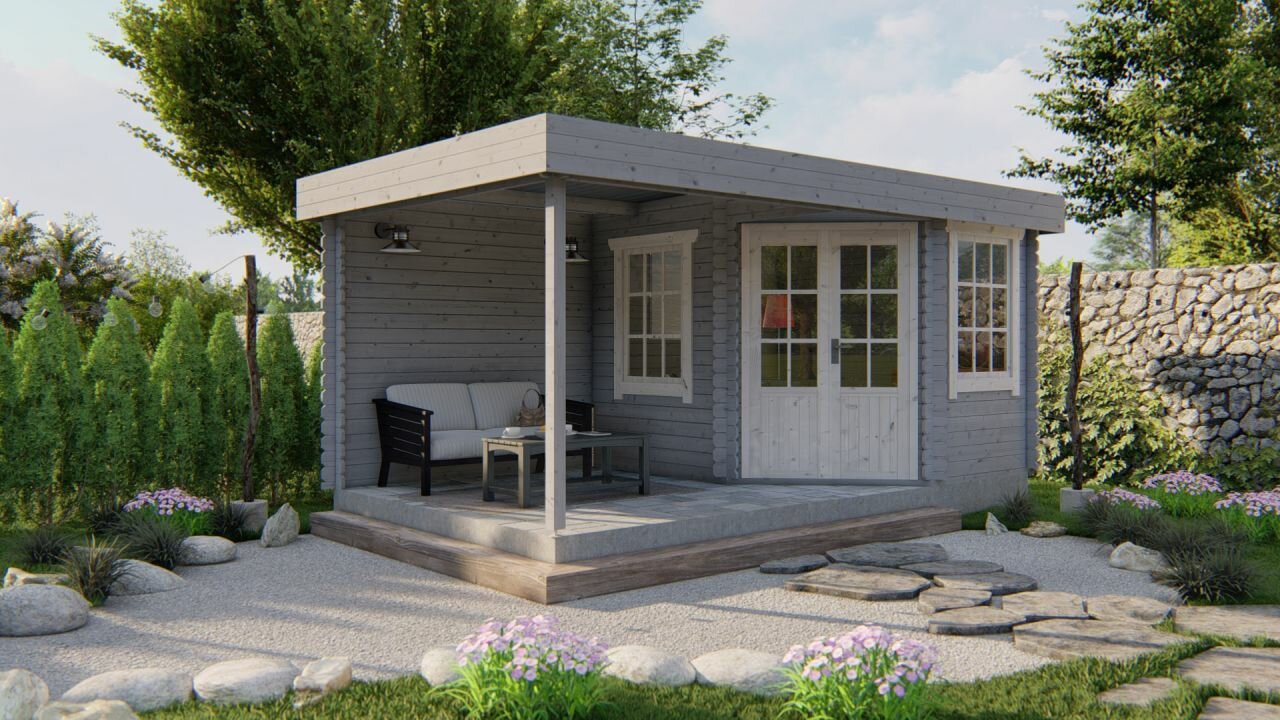 Blokhut Stig zilvergrijs