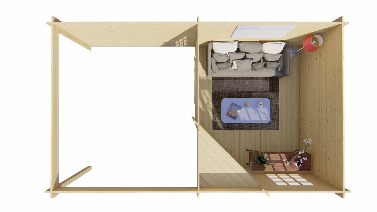 Blokhut Stig bovenaanzicht